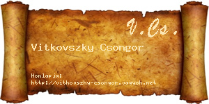 Vitkovszky Csongor névjegykártya